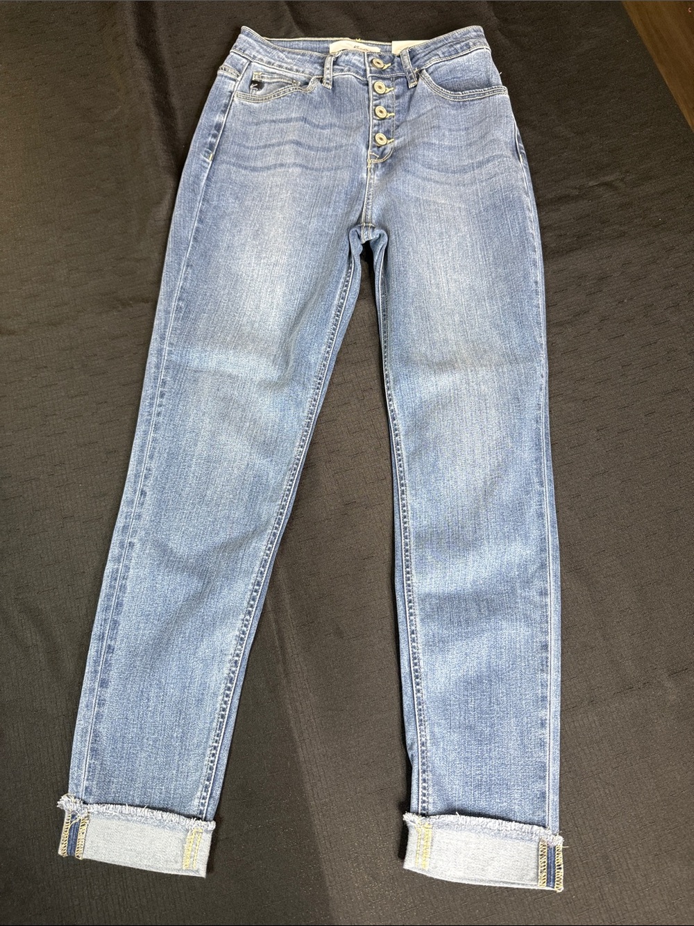 KanCan Light Blue High-Rise Button-Fly Jeans Size 7/ 27 Preppy Casual